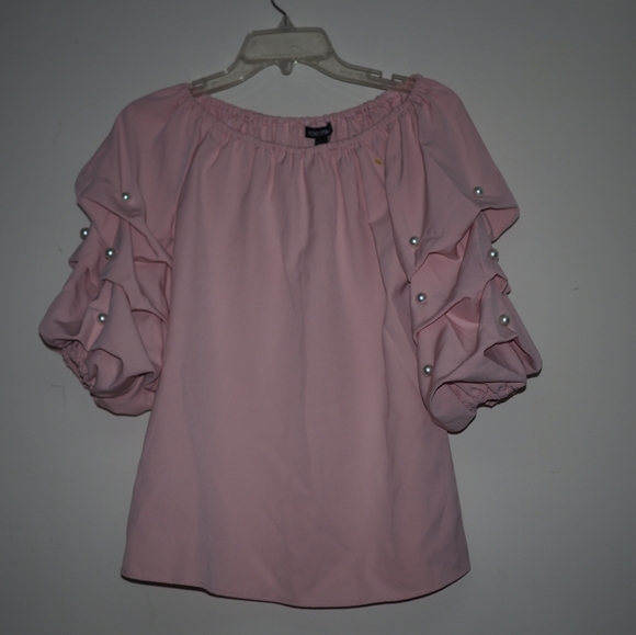 Roz & Ali pink blouse balloon sleeve size small - Picture 1 of 3